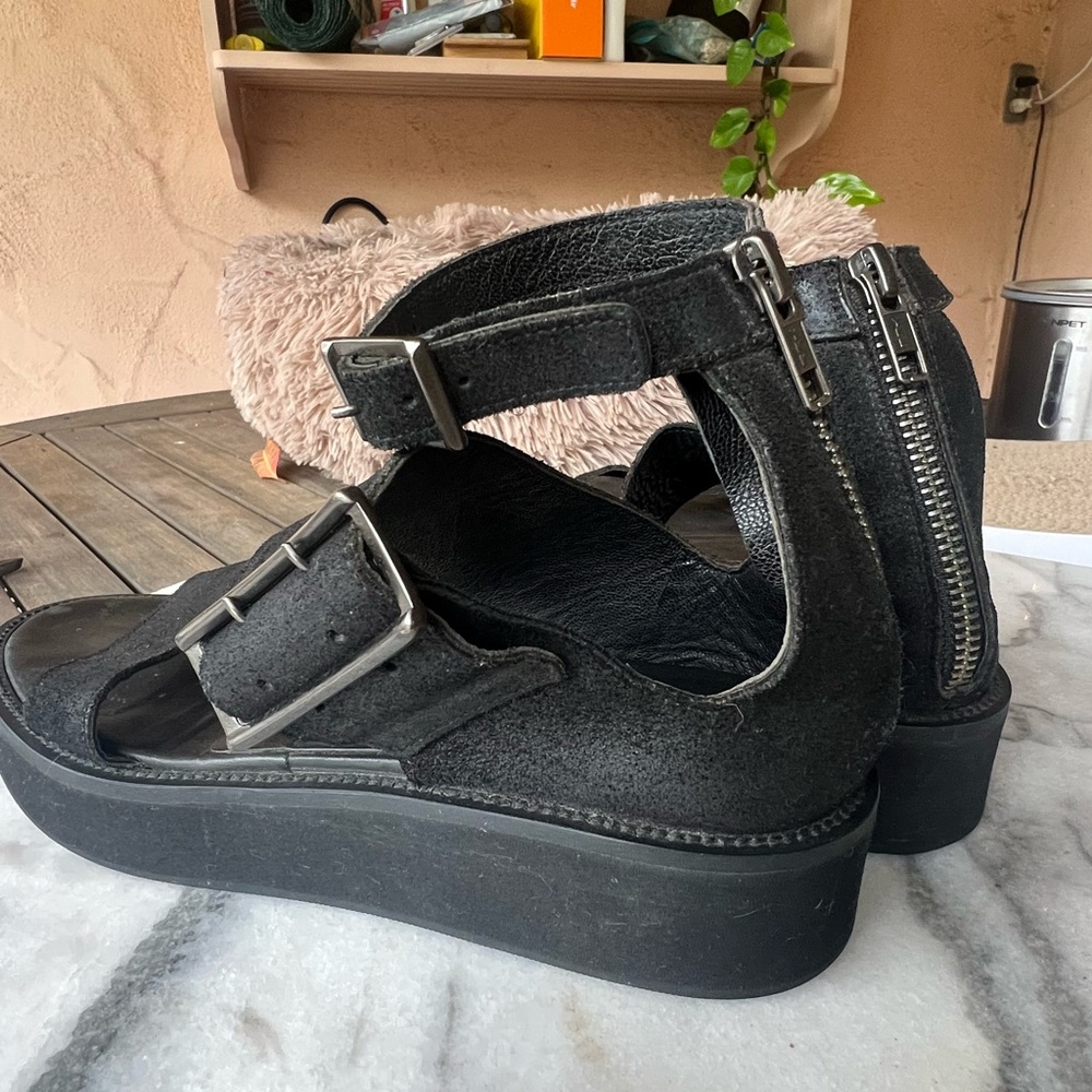 HELMUT LANG black suede sandals with ankle strap 36.5 - Picture 6 of 12